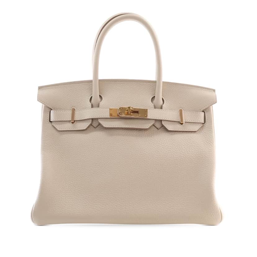Hermès Togo Birkin Retourne 30 White Leather Very good condition - Front View