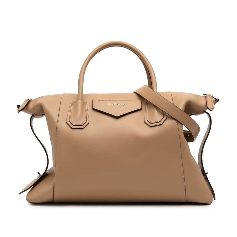 Givenchy Medium Smooth Calfskin Antigona Soft Bag Brown Leather Very good condition - Front View