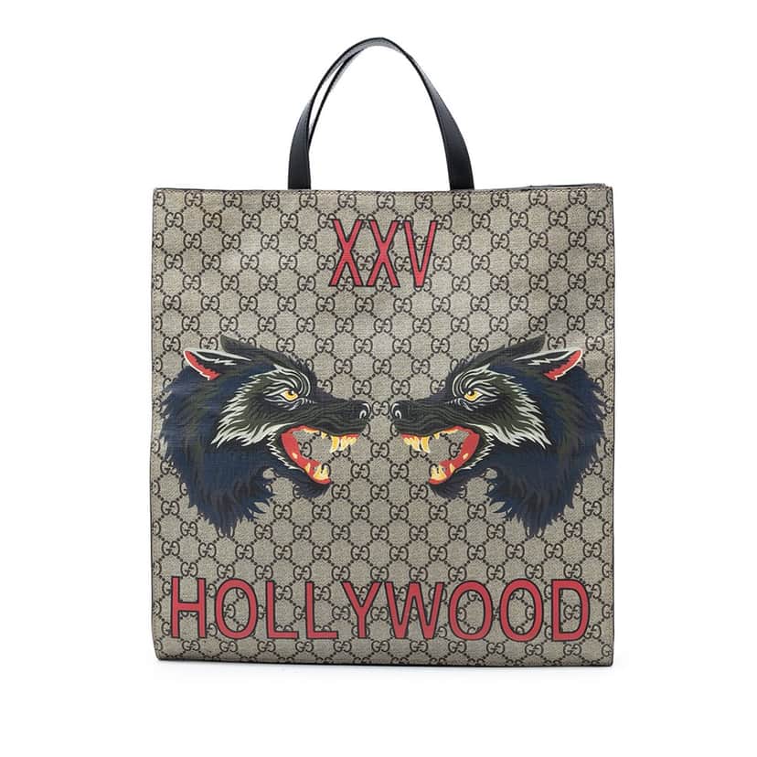 Gucci GG Supreme Wolf Tote Beige Very good condition - Front View