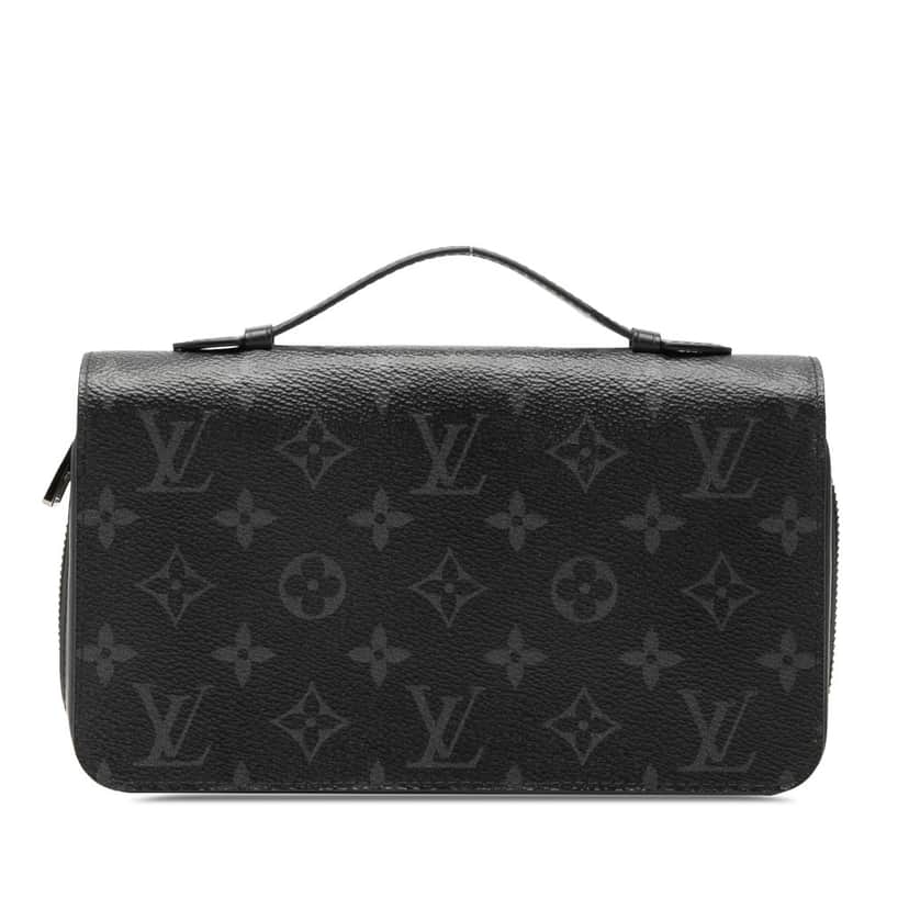 Louis Vuitton Monogram Eclipse Zippy XL Wallet Black Very good condition - Front View
