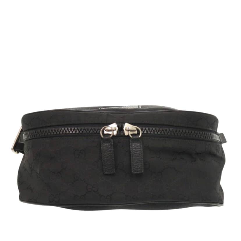 Gucci GG Nylon Web Belt Bag Black Very good condition - Front View