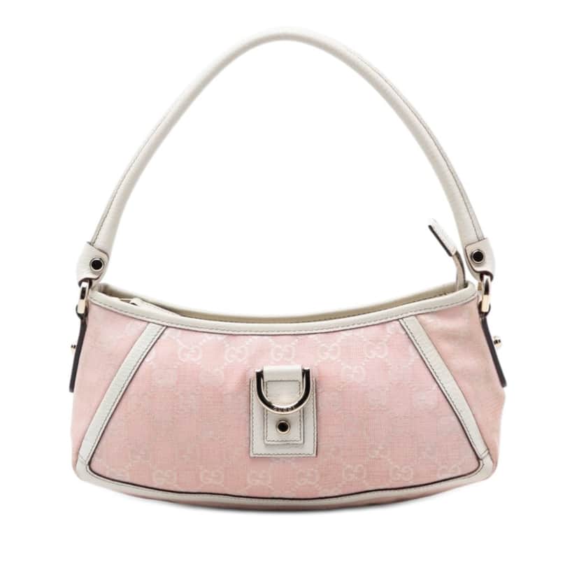Gucci GG Canvas Abbey D Ring Pochette Pink Very good condition - Front View