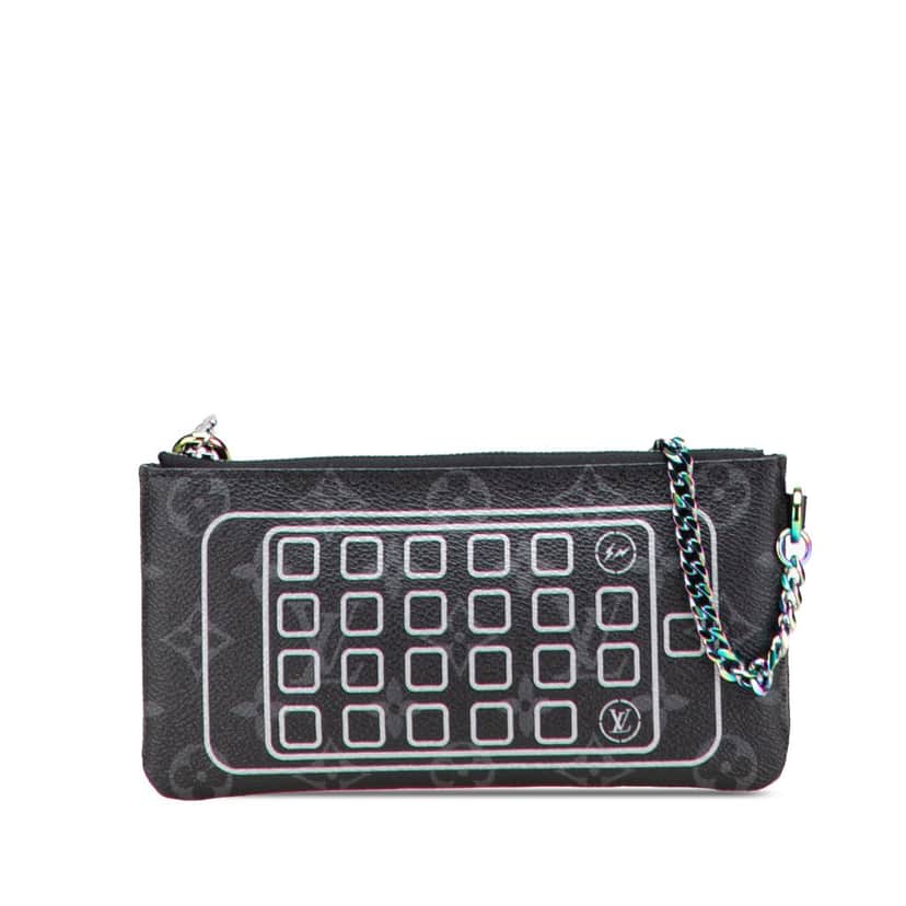 Louis Vuitton Monogram Eclipse Flash Fragment Iphone Case Black Canvas Very good condition - Front View