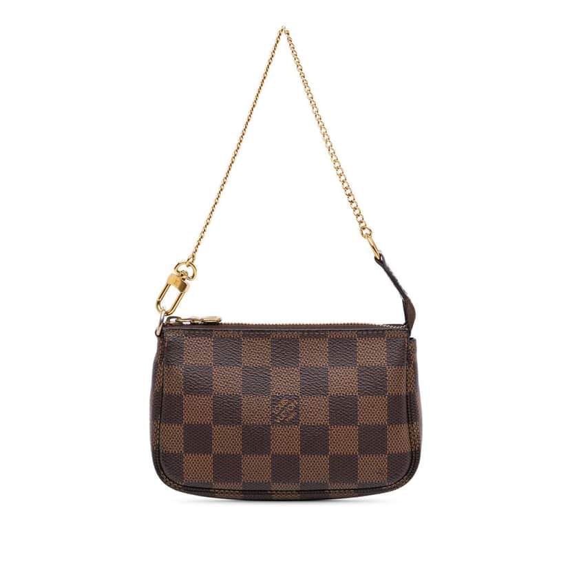 Louis Vuitton Damier Ebene Mini Pochette Accessoires Brown Canvas Very good condition - Front View