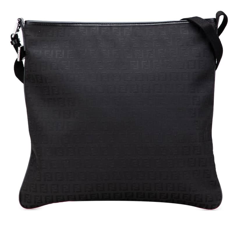 Fendi Zucchino Canvas Crossbody Black Very good condition - Front View