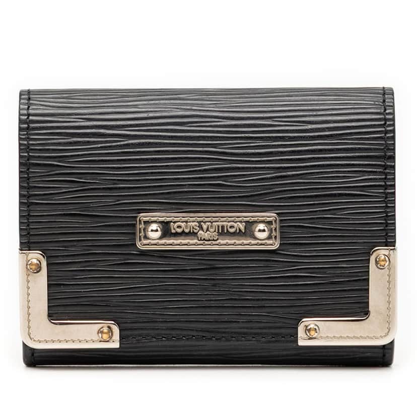 Louis Vuitton Epi Business Card Case Holder Black Leather Very good condition - Front View