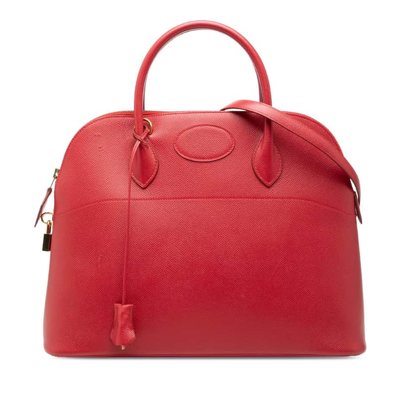 Hermès Courchevel Bolide 37 Red Leather Very good condition - Front View