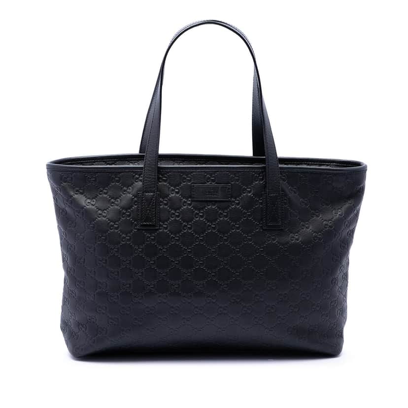 Gucci Medium Guccissima Tote Black Leather Very good condition - Front View