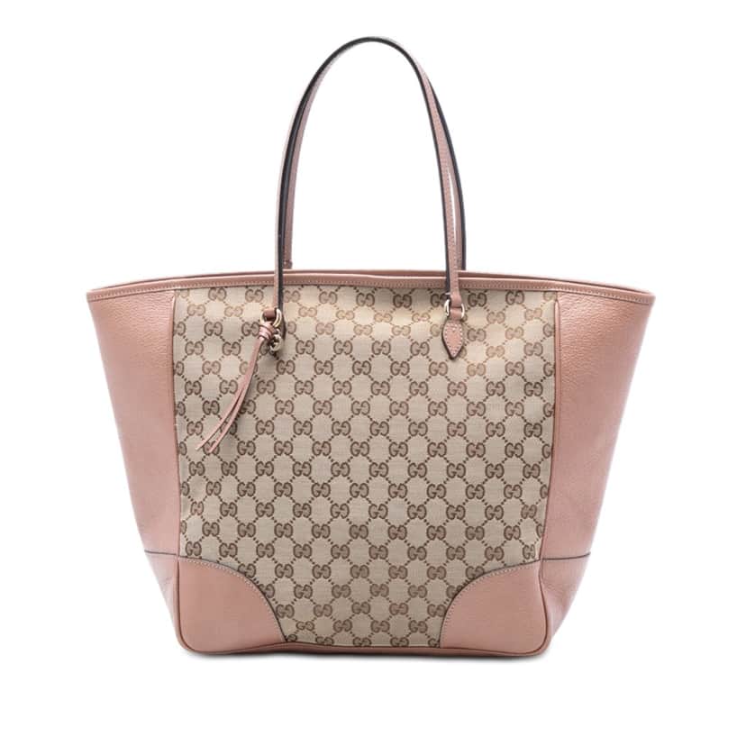 Gucci GG Canvas and Leather Bree Tote Beige Very good condition - Front View