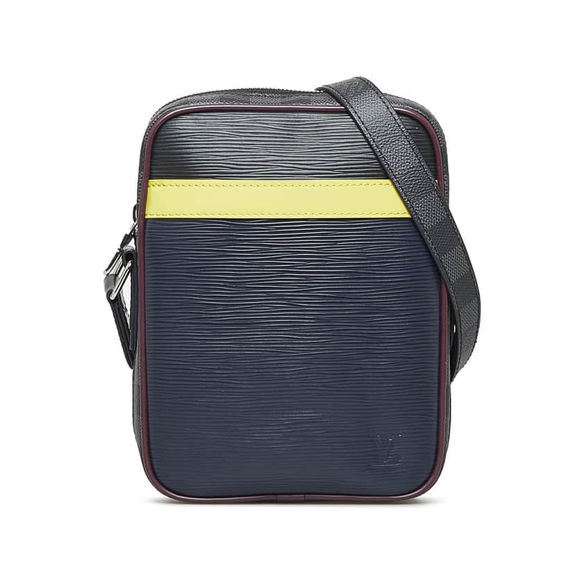 Louis Vuitton Epi Damier Graphite Danube Slim Black Leather Very good condition - Front View