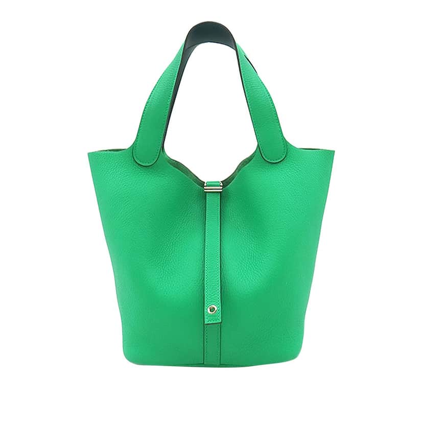 Hermès Clemence Picotin Lock 22 Green Leather Very good condition - Front View
