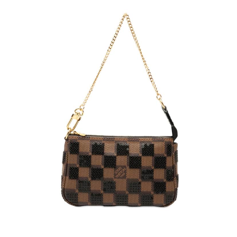 Louis Vuitton Damier Ebene Sequins Mini Pochette Accessoires Brown Very good condition - Front View