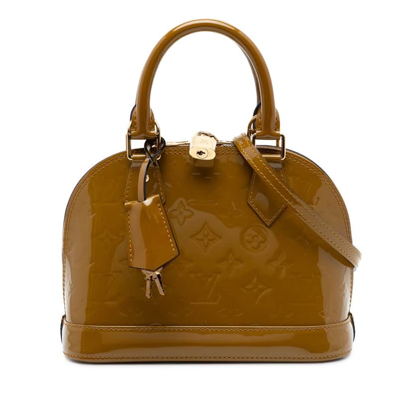 Louis Vuitton Monogram Vernis Alma BB Green Leather Very good condition - Front View