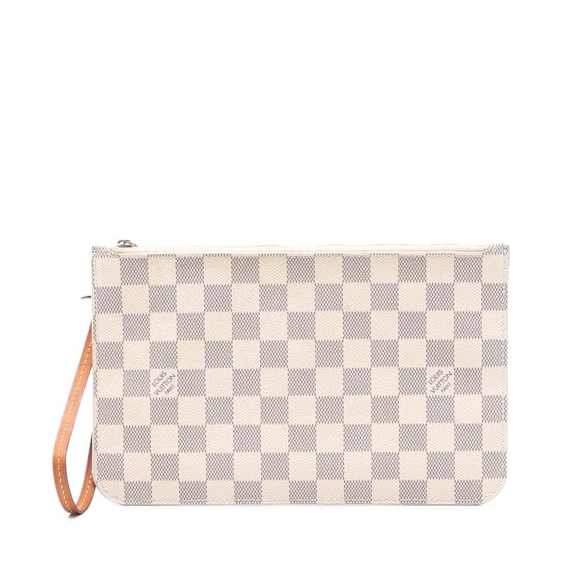 Louis Vuitton Damier Azur Neverfull MM Pouch White Very good condition - Front View