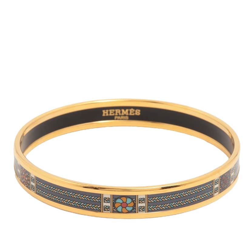 Hermès Narrow Printed Enamel Bangle 65 Other Very good condition - Front View