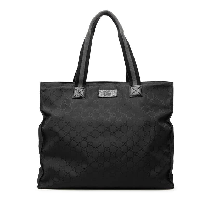 Gucci GG Nylon Web Tote Black Very good condition - Front View