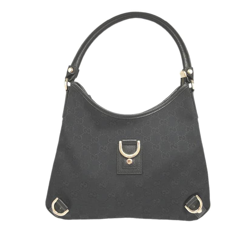 Gucci GG Canvas Abbey D Ring Shoulder Bag Black Very good condition - Front View
