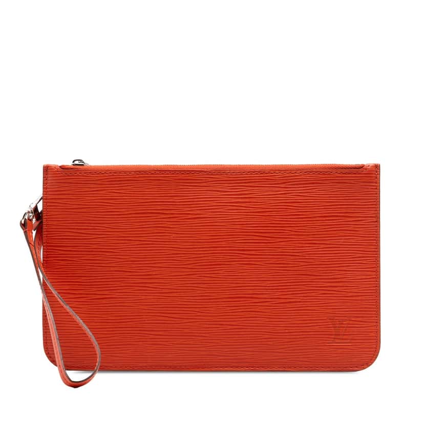 Louis Vuitton Epi Neverfull Pouch Orange Leather Very good condition - Front View