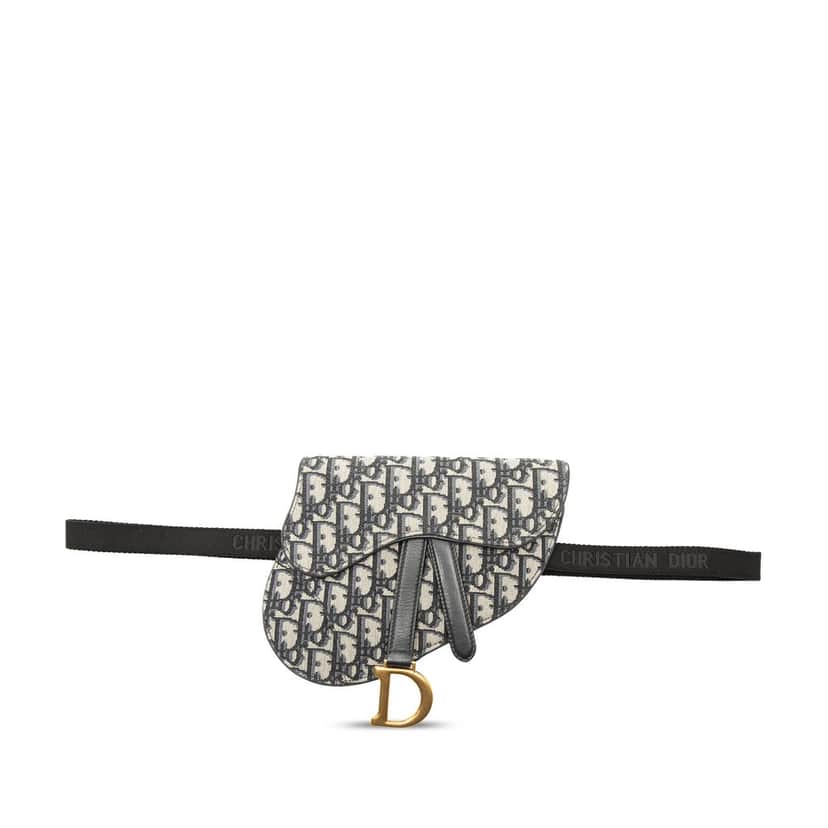 Dior Oblique Canvas Saddle Belt Bag Blue Very good condition - Front View