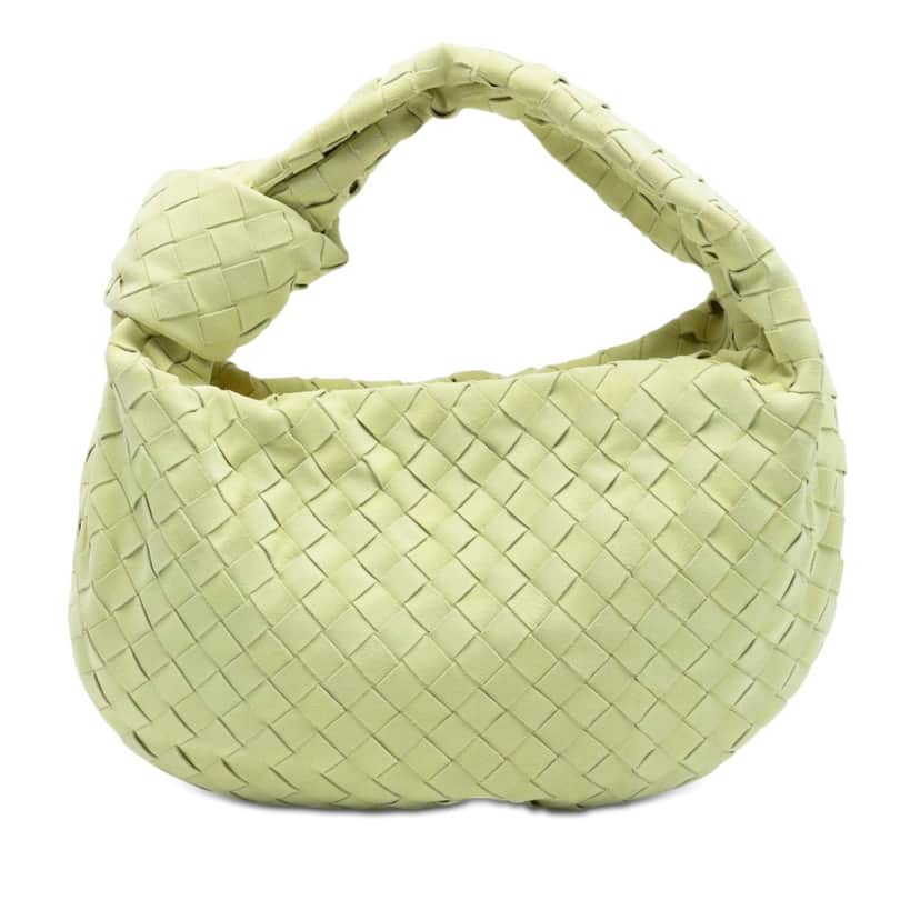 Bottega Veneta Teen Suede Intrecciato Jodie Yellow Leather Very good condition - Front View