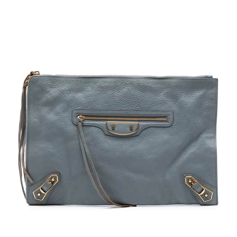 Balenciaga Goatskin Motocross Classic Metallic Edge Clutch Other Leather Very good condition - Front View