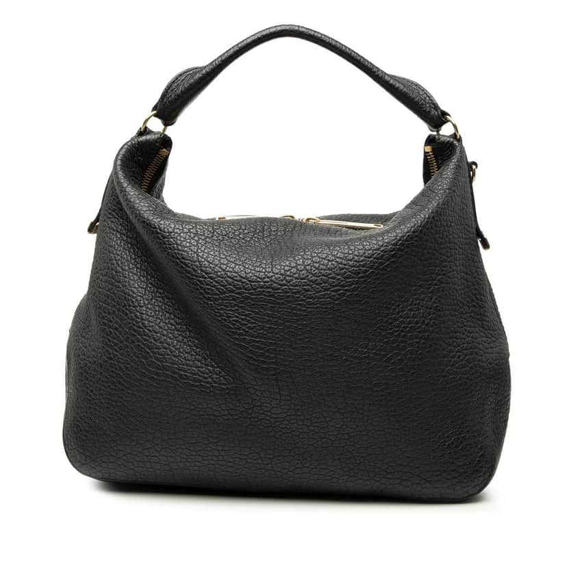 Burberry Grained Calfskin Heritage Ledbury Convertible Hobo Black Leather Very good condition - Front View