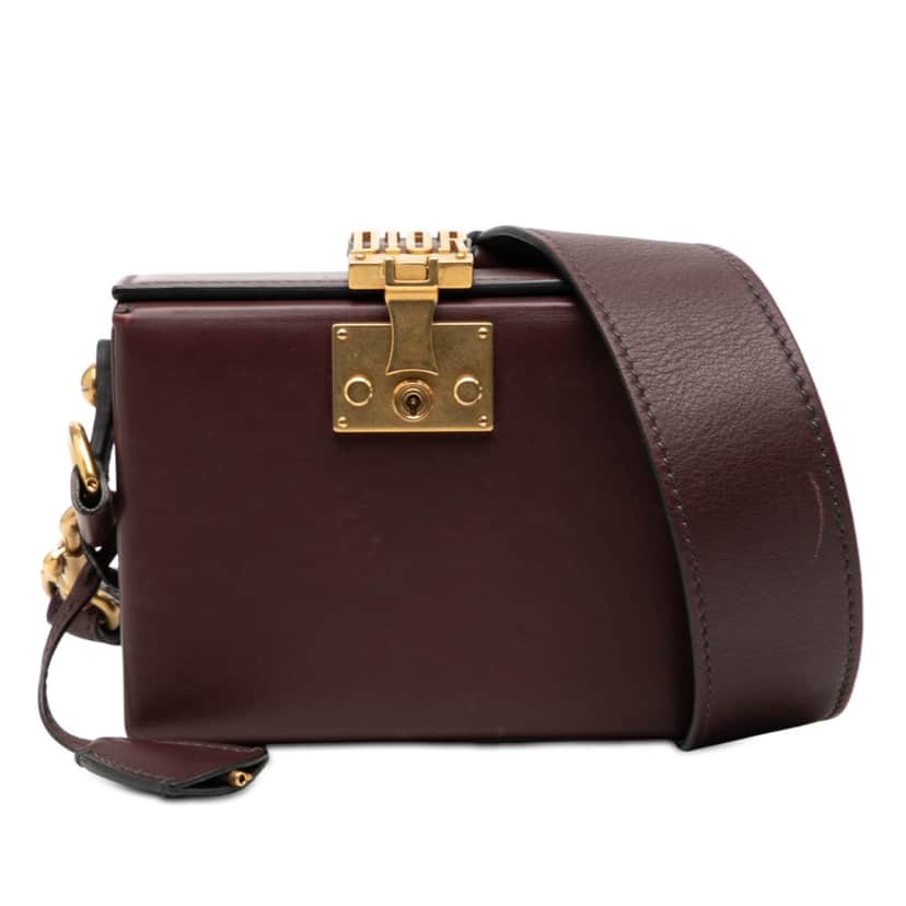 Dior Lambskin Dioraddict Lockbox Crossbody Red Leather Very good condition - Front View