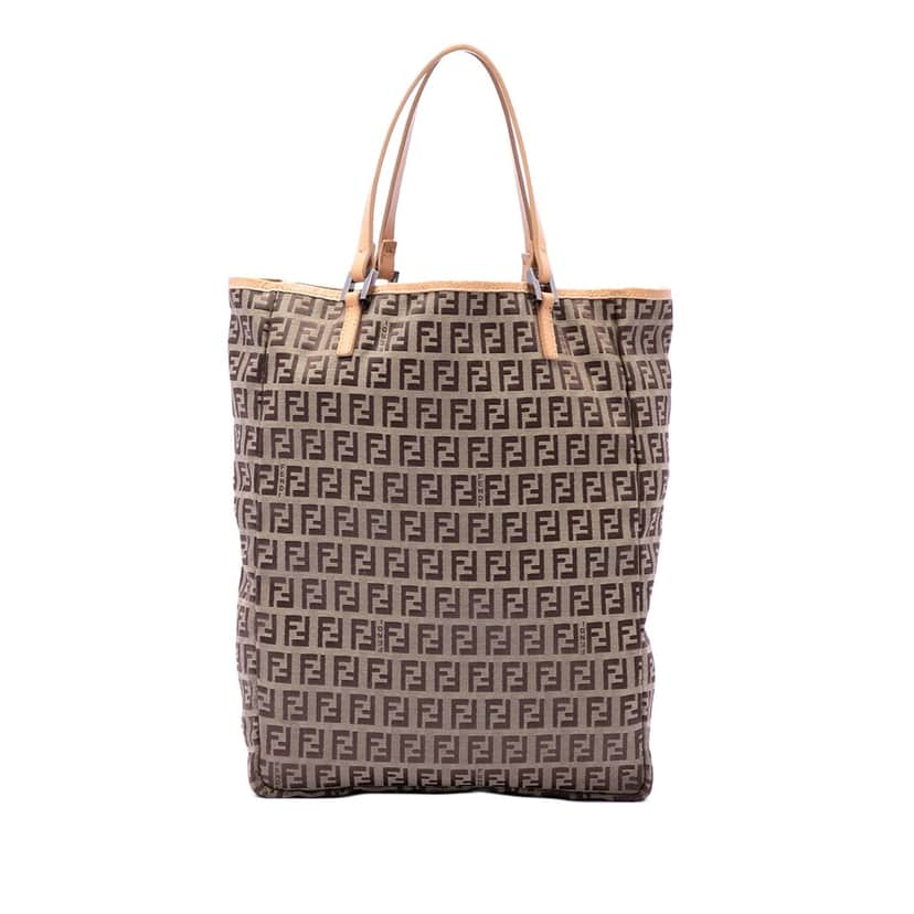 Fendi Zucchino Canvas Tote Beige Very good condition - Front View