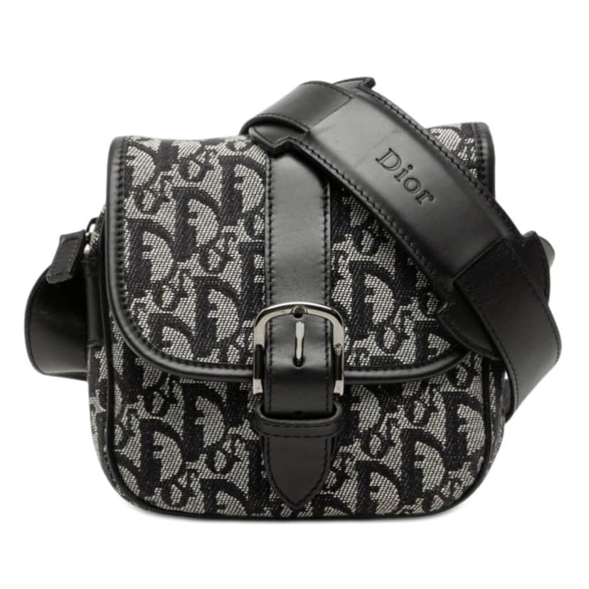 Dior Diorissimo Trotter Canvas Crossbody Black Very good condition - Front View