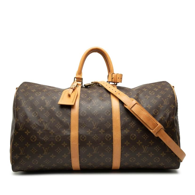 Louis Vuitton Monogram Keepall Bandouliere 55 Brown Good condition - Front View