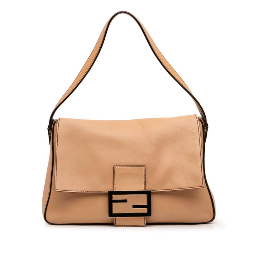 Fendi Large Calfskin Mamma Forever Shoulder Bag Brown Leather Good condition - Front View