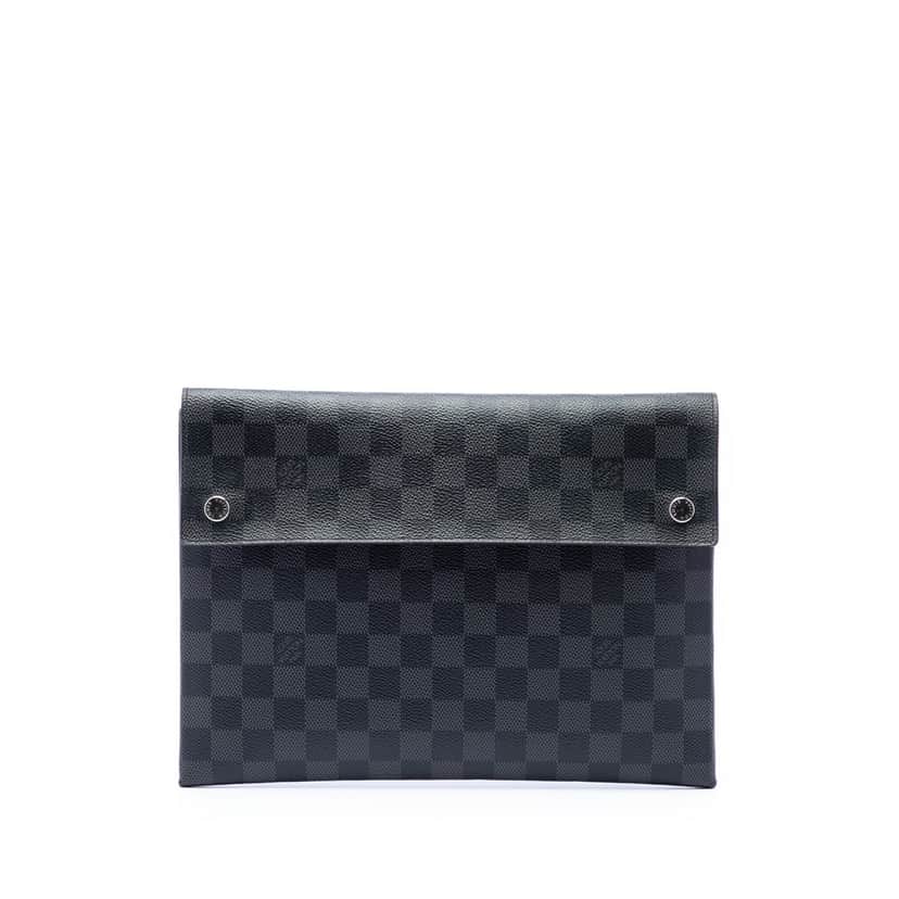 Louis Vuitton Damier Graphite Alpha Triple Pochette Black Very good condition - Front View