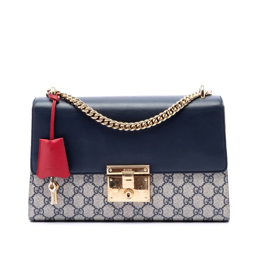Gucci Medium GG Supreme Padlock Shoulder Bag Beige Very good condition - Front View