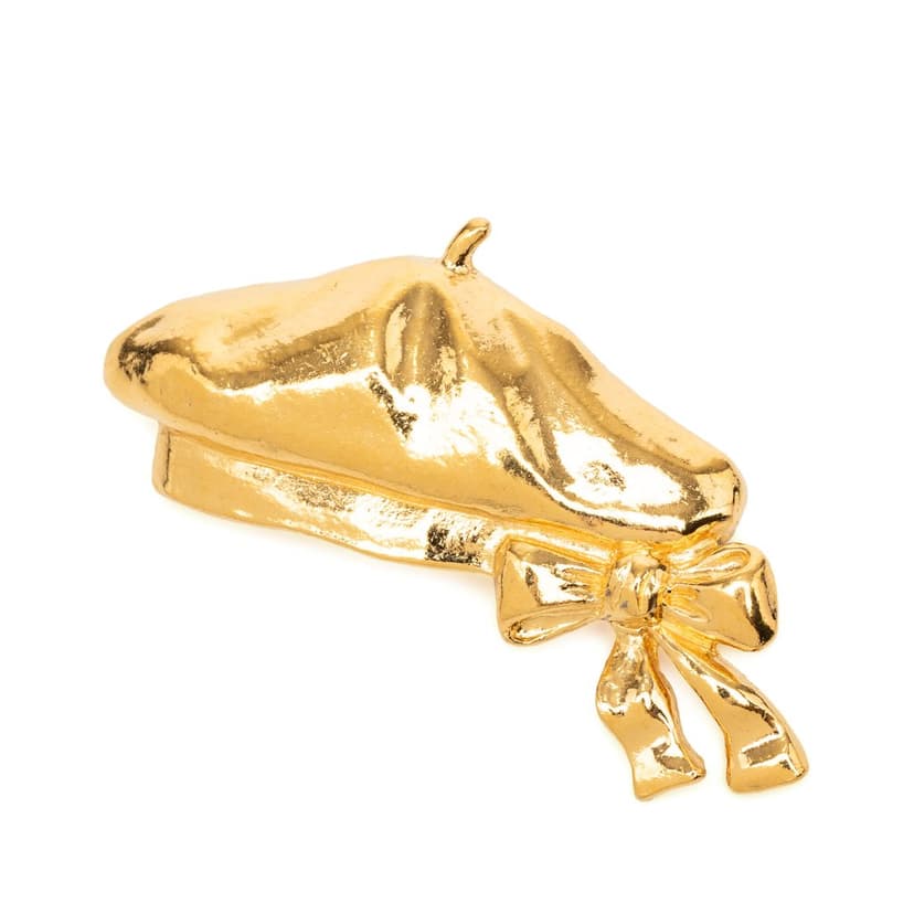 Chanel Gold Plated Beret Hat Brooch