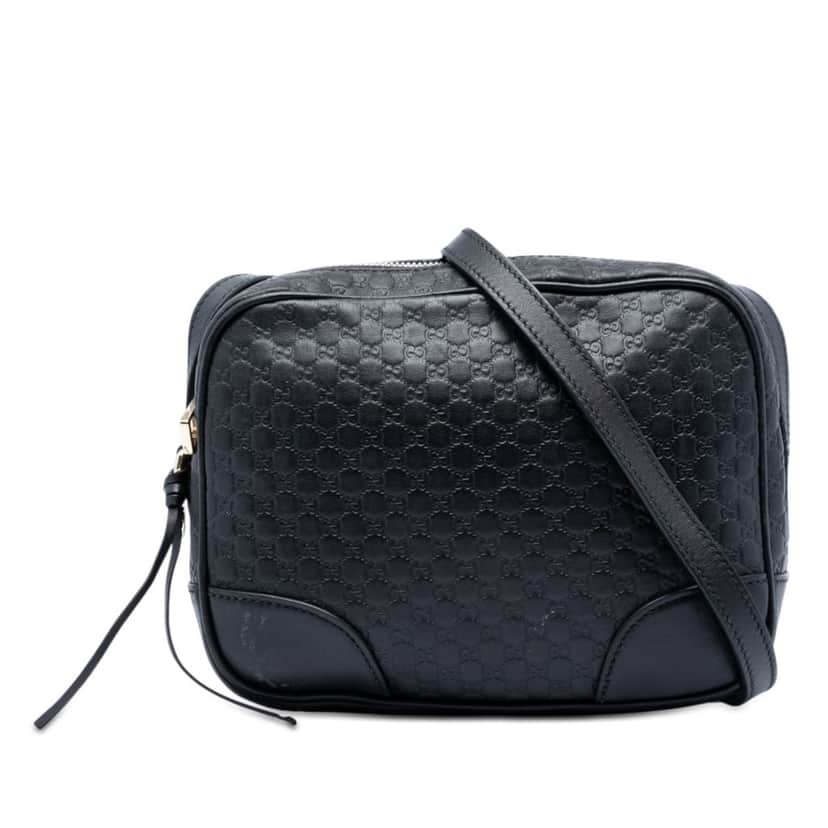 Gucci Microguccissima Bree Crossbody Black Leather Very good condition - Front View