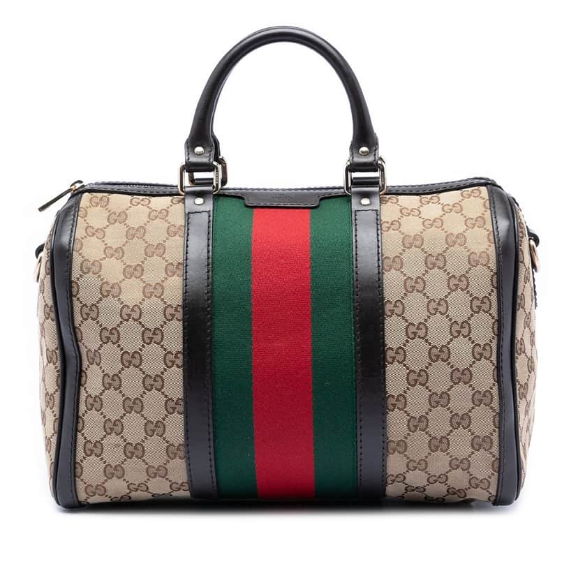 Gucci Medium GG Canvas Web Joy Boston Bag Beige Very good condition - Front View