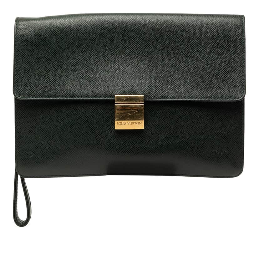 Louis Vuitton Taiga Selenga Green Leather Very good condition - Front View
