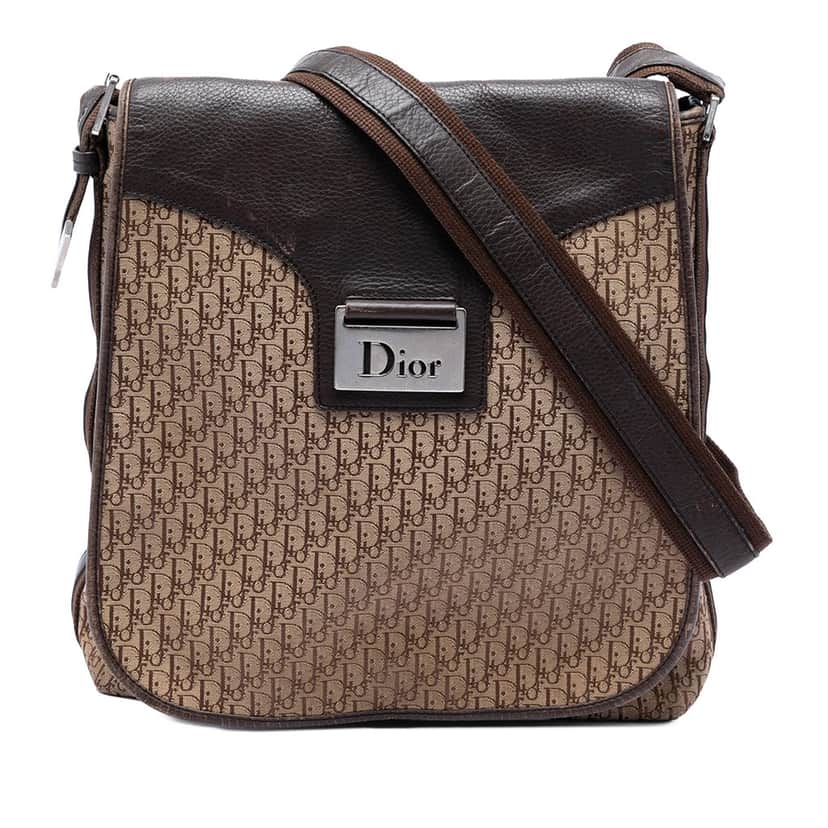 Dior Diorissimo Trotter Canvas Street Chic Crossbody Brown Very good condition - Front View