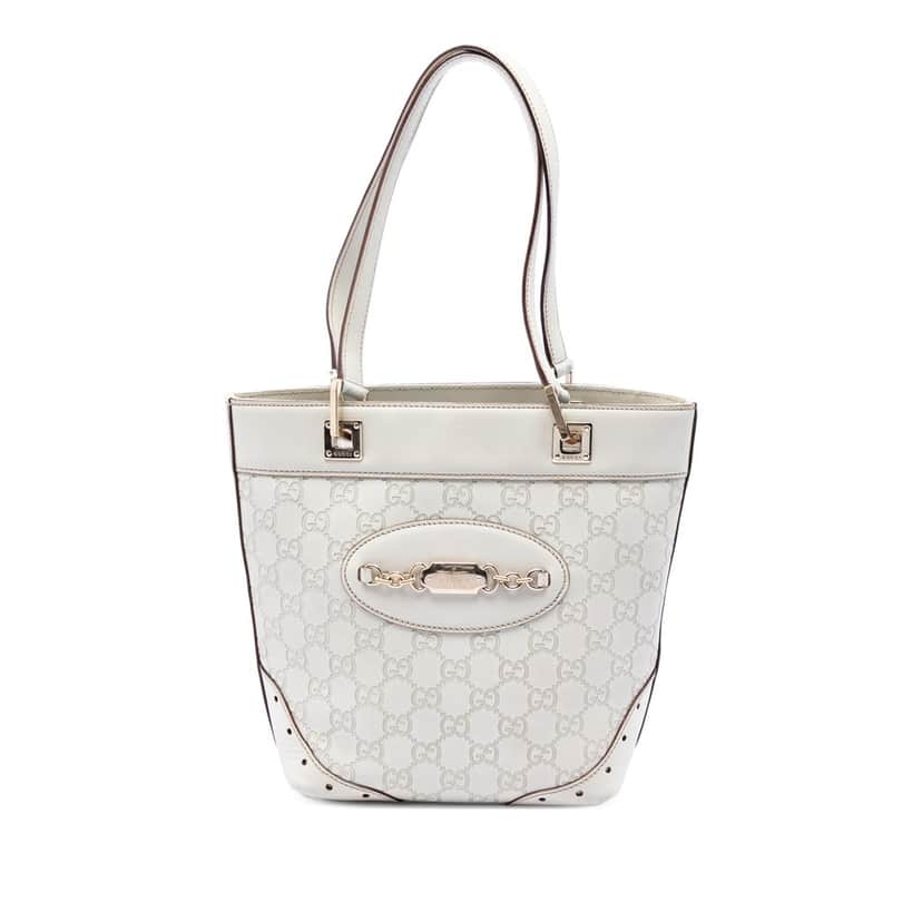 Gucci Mini Guccissima Punch Tote White Leather Very good condition - Front View