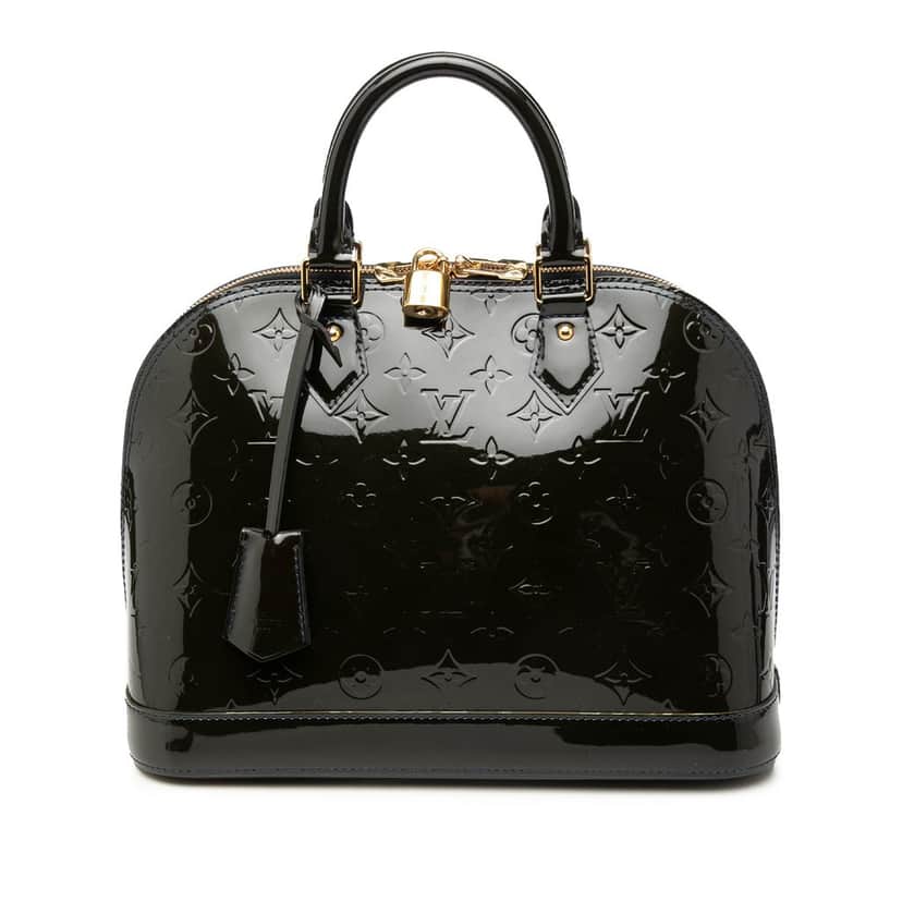 Louis Vuitton Monogram Vernis Alma PM Blue Leather Good condition - Front View