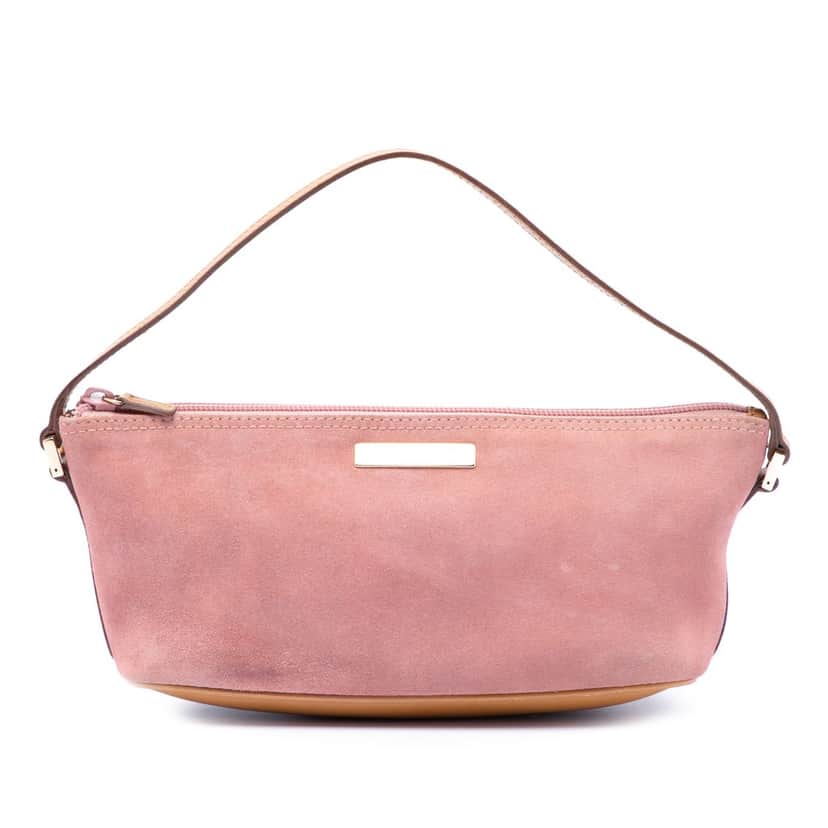 Gucci Suede Boat Pink Leather Very good condition - Front View