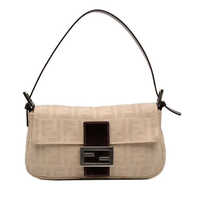 Fendi Zucca Canvas Baguette Beige Very good condition - Front View