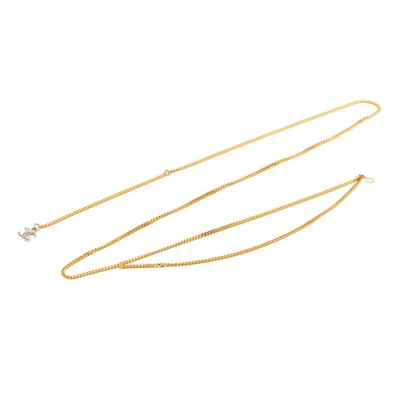 Chanel CC Brass Gold Plated Chain Belt Gold Metal Very good condition - Front View