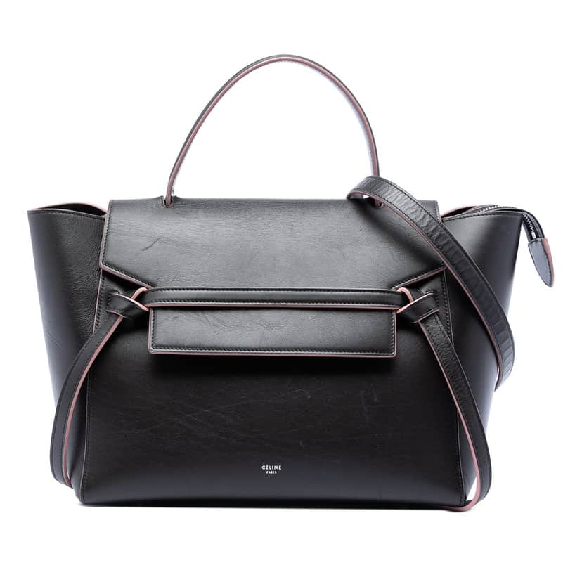 Celine Mini Smooth Calfskin Belt Bag Black Leather Very good condition - Front View