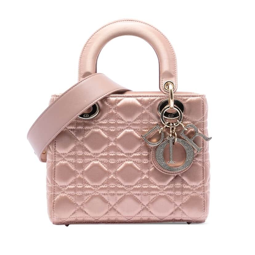 Dior Small Satin Cannage My ABCDior Lady Dior Pink Very good condition - Front View