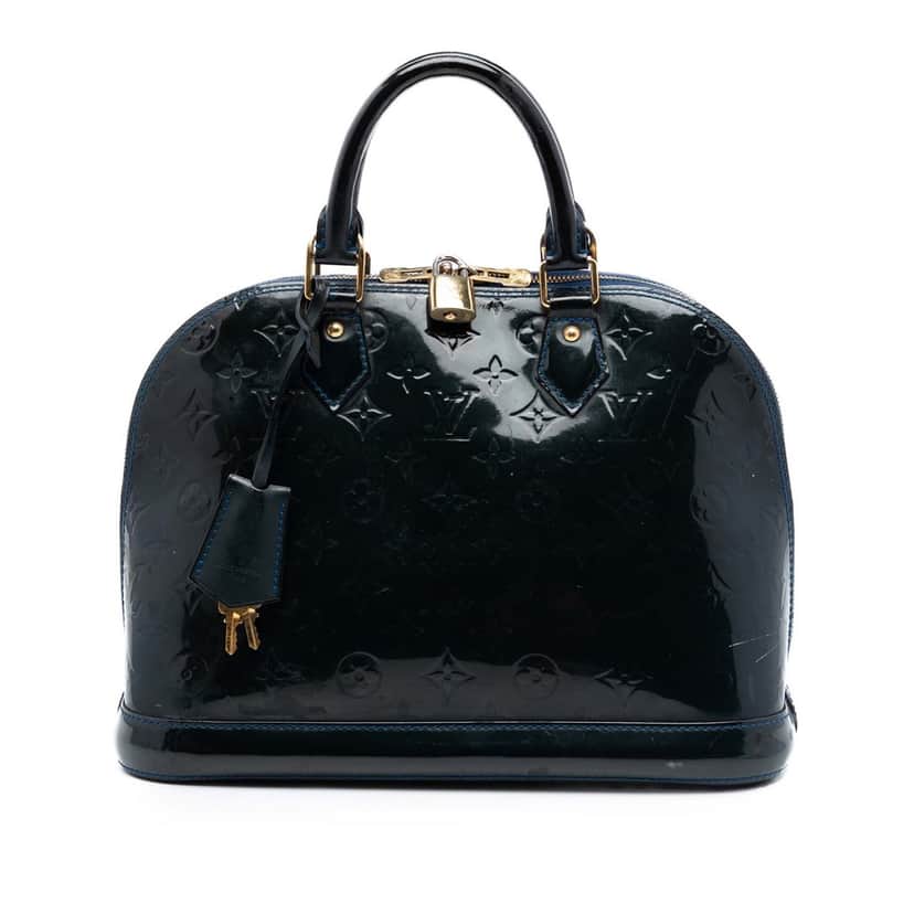 Louis Vuitton Monogram Vernis Alma PM Blue Leather Very good condition - Front View