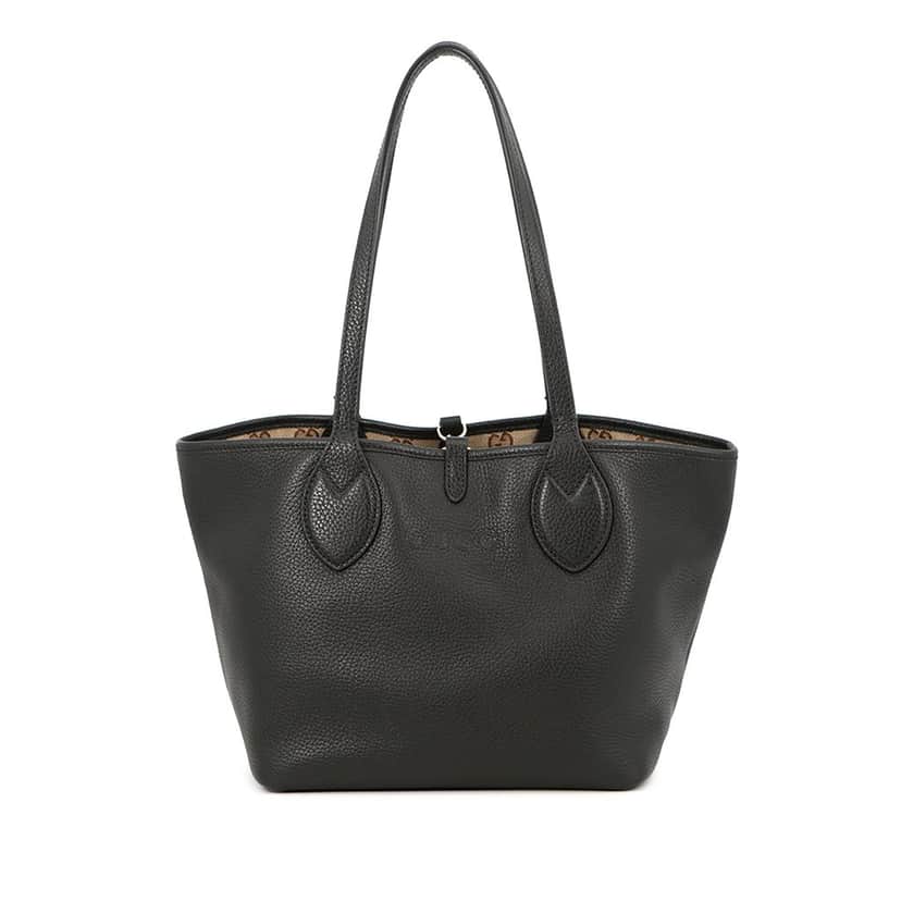 Gucci Small Grained Calfskin Totissima Reversible Tote Black Leather Very good condition - Front View