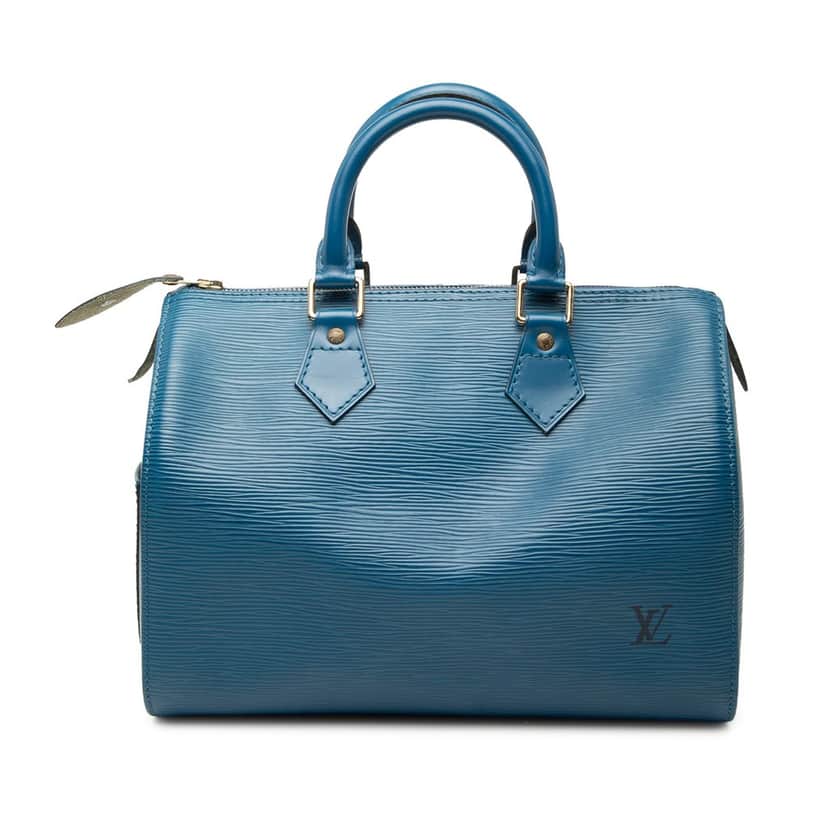 Louis Vuitton Epi Speedy 25 Blue Leather Very good condition - Front View