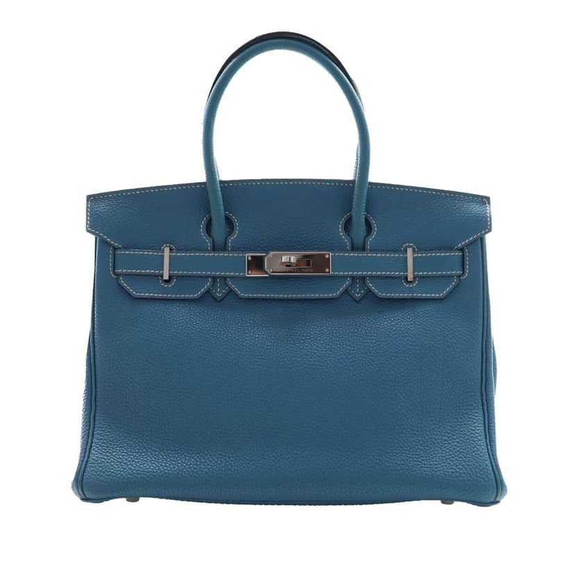 Hermès Togo Birkin Retourne 30 Blue Leather Very good condition - Front View