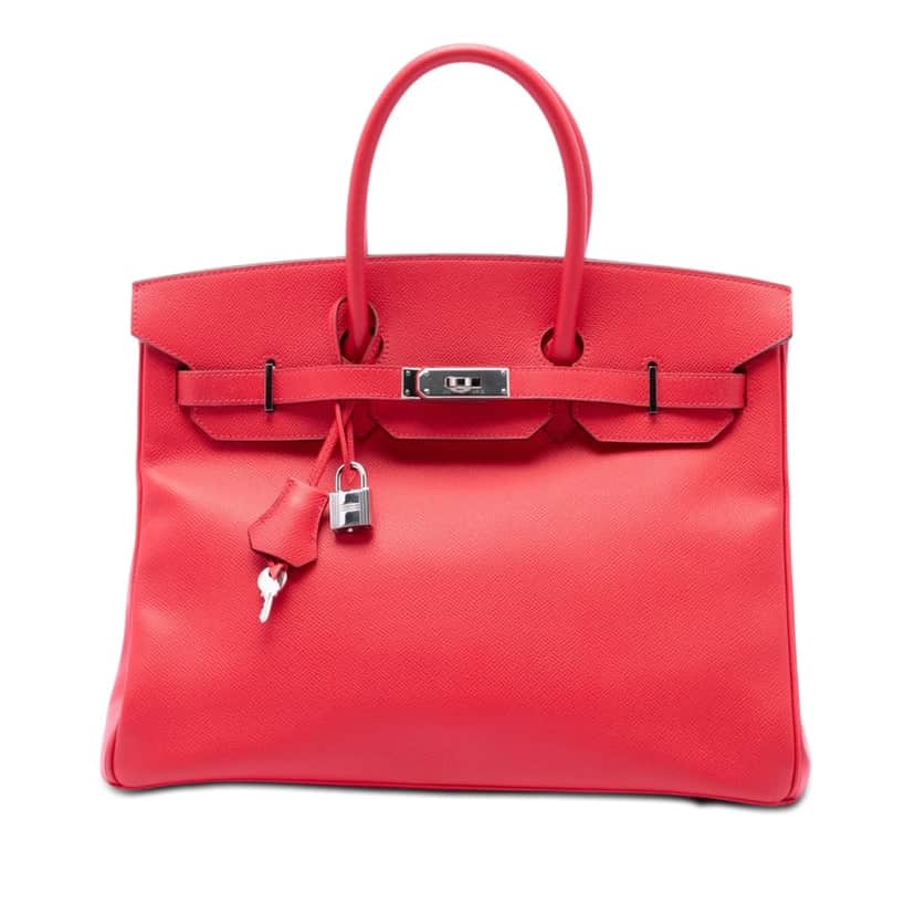 Hermès Epsom Birkin Retourne 35 Red Leather Very good condition - Front View